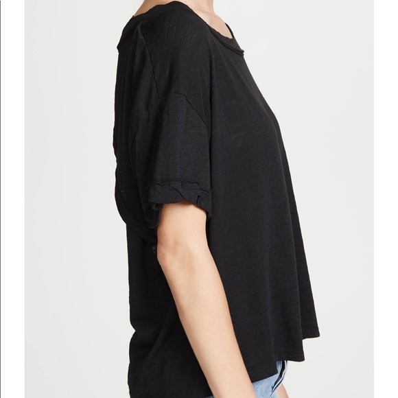 Free People Black Cotton Tee - Picture 4 of 5